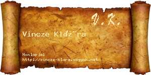 Vincze Klára névjegykártya