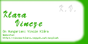 klara vincze business card