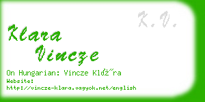 klara vincze business card